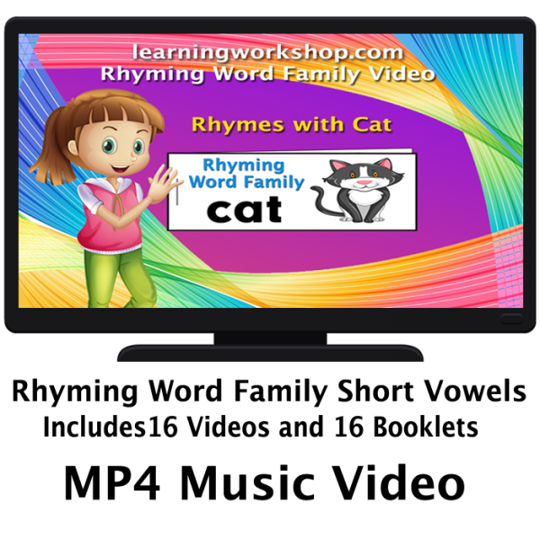 16-rhyming-word-videos-and-matching-booklets-for-short-vowels-learning-workshop